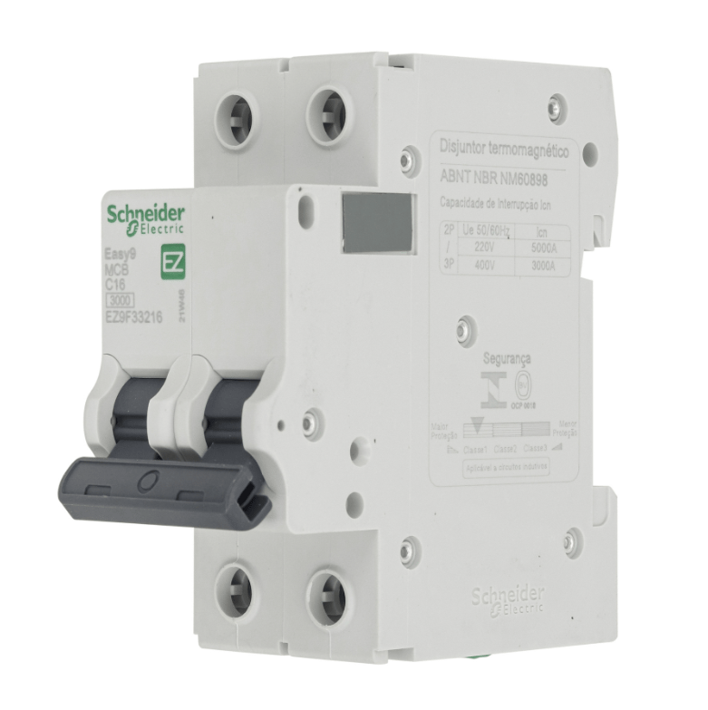 Disjuntor Schneider DIN Bipolar 16A Curva C | Proteção para Instalações ...