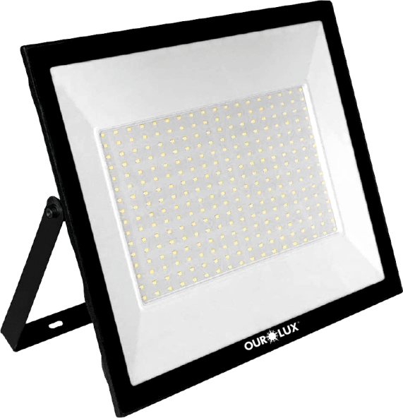 Refletor LED Ourolux 200W Bivolt 6500K (3269): Luz Branco Frio de