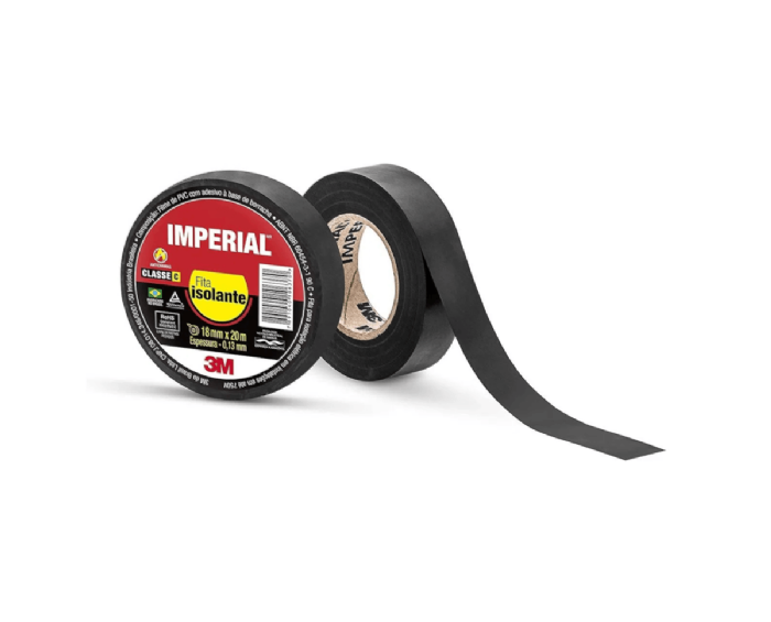 Fita Isolante Imperial 3M 18mm x 20m Preta
