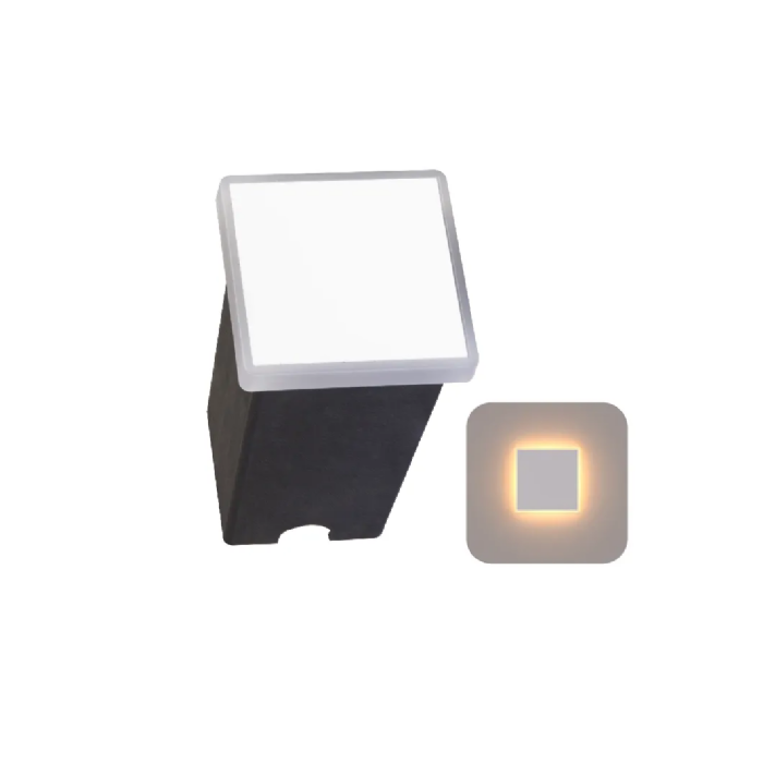 Balizador de Emburtir Romalux Quadrado Branco 2700K 2W-10090