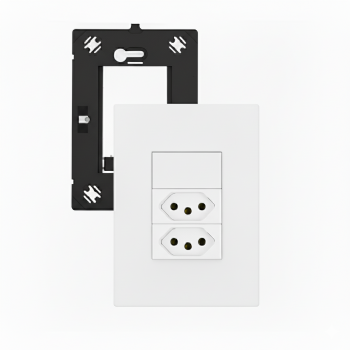 Conjunto 4x2 1 Interruptores Simples e 2 Tomadas 10A Arteor Branco