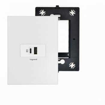 Conjunto 4x2 Arteor 1 modulo USB A+C Branco