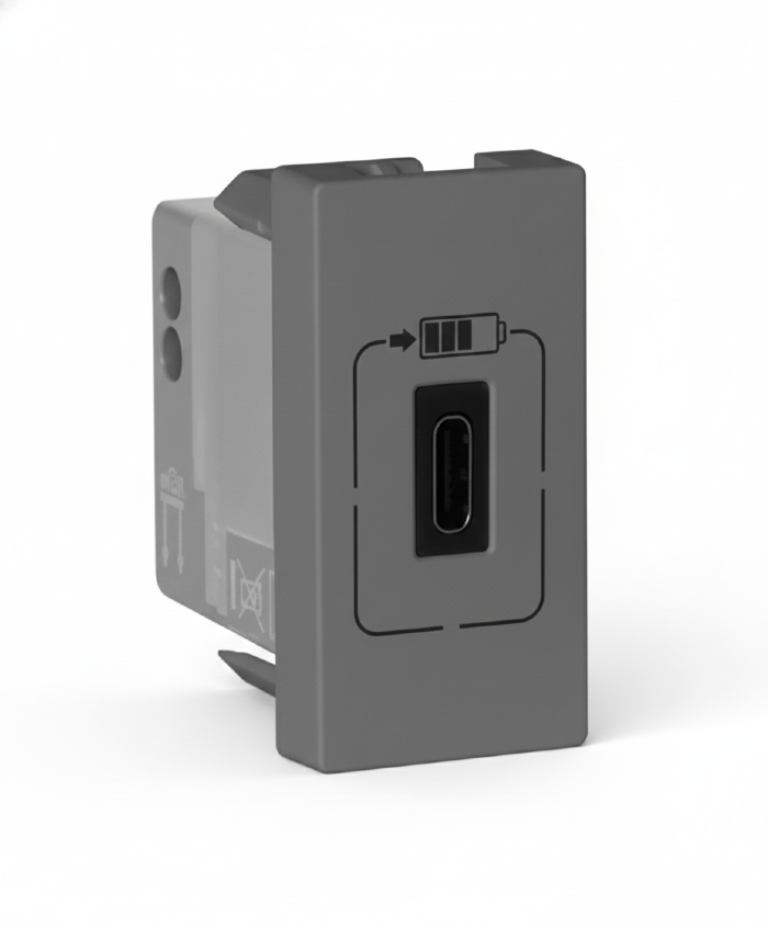 Módulo Tomada USB tipo C Pial Plus+ 1500mA Cinza-615097CZ