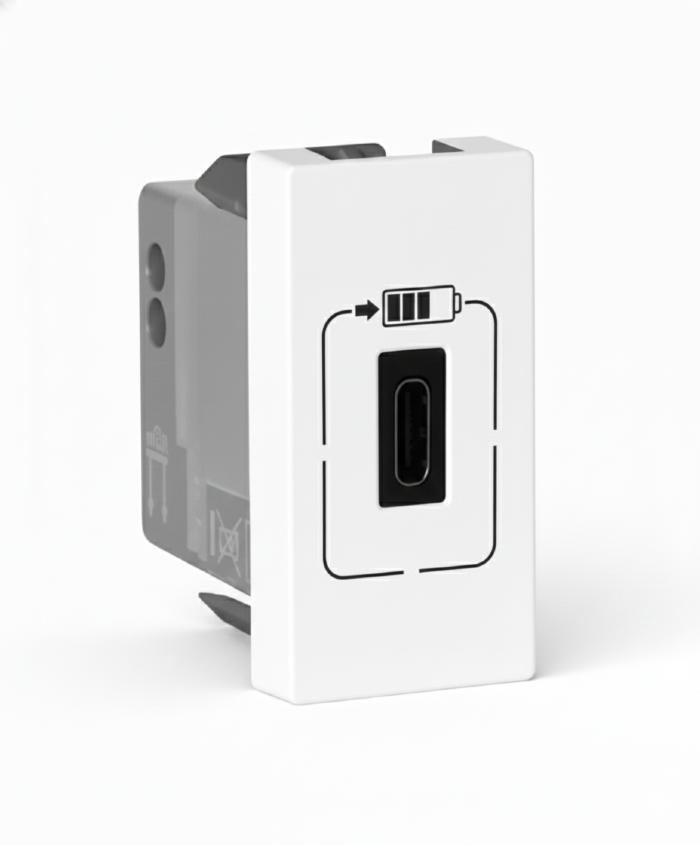 Módulo Tomada USB tipo C Pial Plus+ 1500mA Branco-615097BC