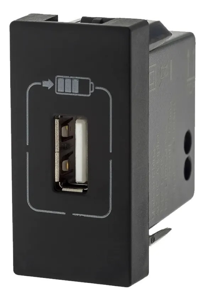 Módulo Tomada USB Pial Plus+ 1500mA Preto- 615088PT