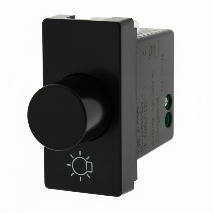 Dimmer Rotativo para Lampada Halógena Pial Plus+ Preto - 611017PT