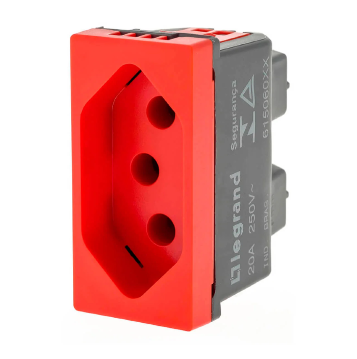 Módulo Tomada Pial Plus+ 2Polos+Terra 20A Vermelho - 615079VM