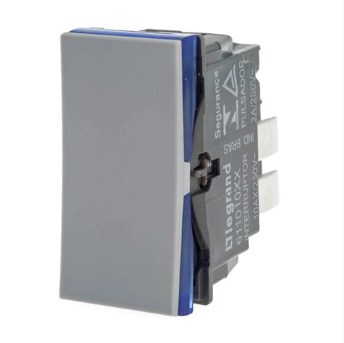 Módulo Interruptor Simples Borne Auto Pial Plus+ Cinza - 611010CZ