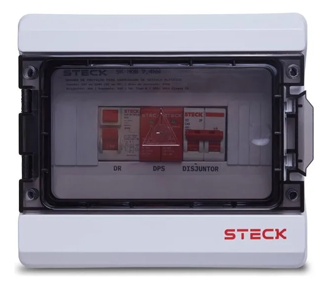 Quadro de Proteção Steck P/ carrro eletrico Mobi Box 220V 7.5KW -SK-Mobi