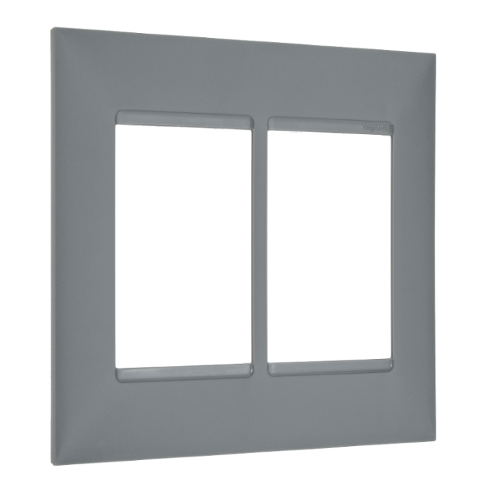 Placa Pial Plus+ 4x4 3+3  Módulos Cinza - 618516CZ