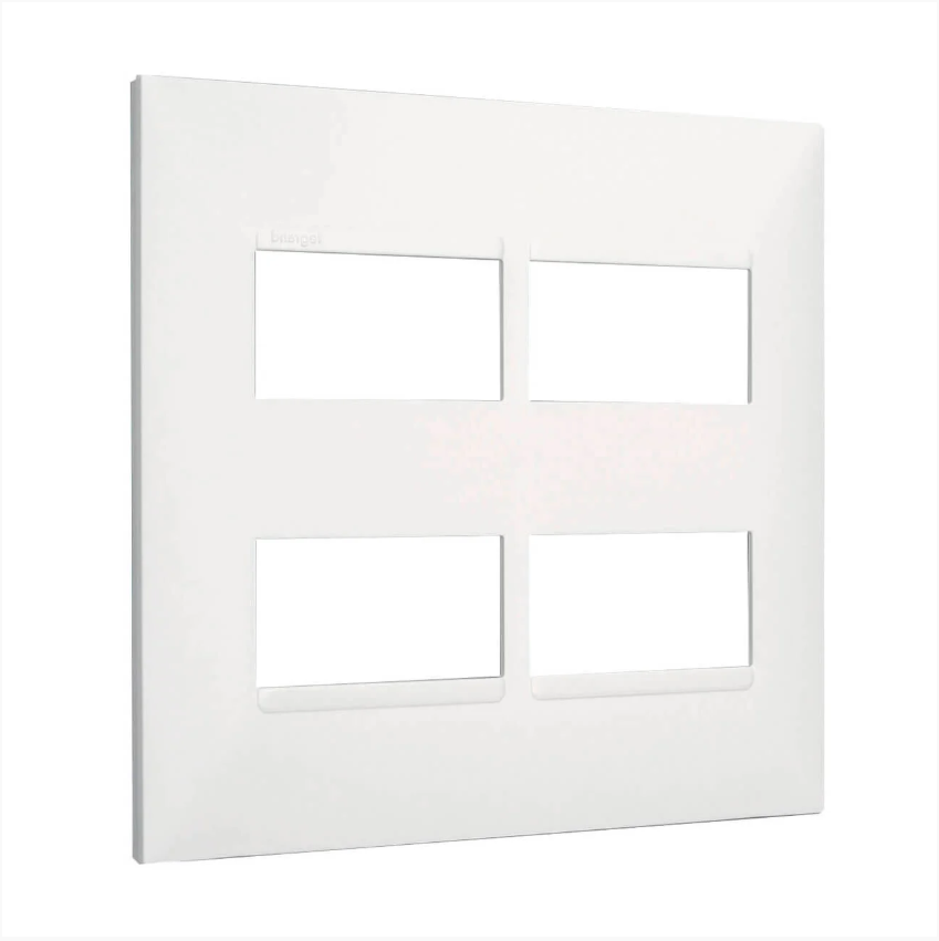 Placa Pial Plus+ 4x4 2+2 Módulos separados Branca - 618514BC