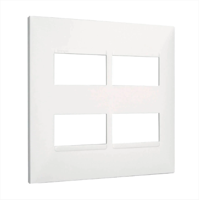 Placa Pial Plus+ 4x4 2+2 Módulos separados Branca - 618514BC