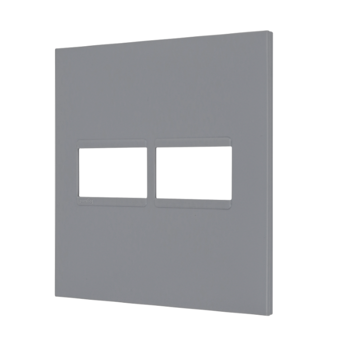 Placa Pial Plus+ 4x4 para 1+1 Módulos Cinza - 618511CZ