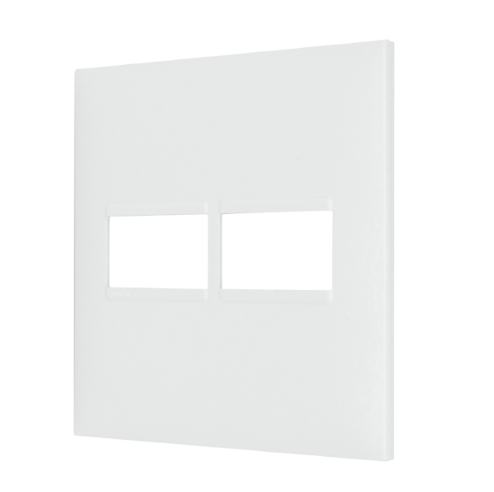 Placa Pial Plus+ 4x4 para 1+1  Módulos  Branca - 618511BC