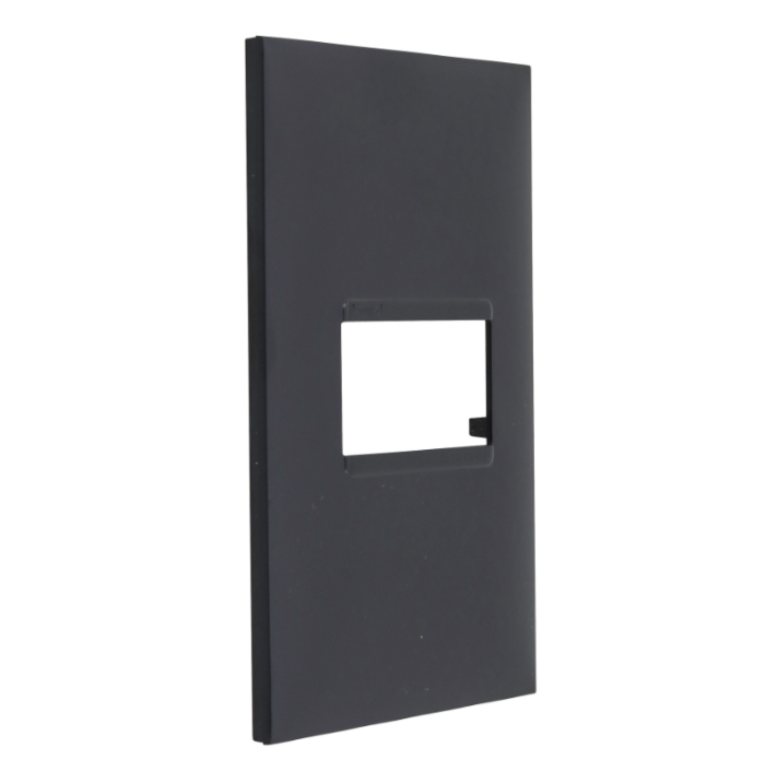 Placa Pial Plus+ 4x2 para 1 Módulo Horizontal Preta - 618501PT