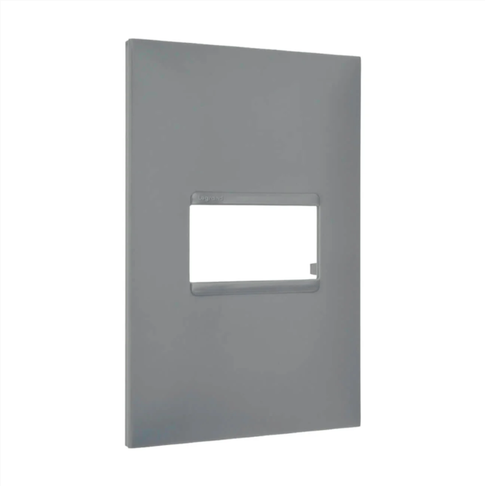 Placa Pial Plus+ 4x2 para 1 Módulo Horizontal Cinza - 618501CZ