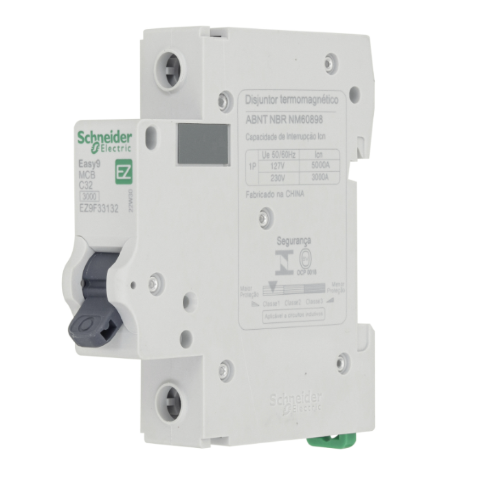 Disjuntor Din Schneider Unipolar Easy9 32A classe C - EZ9F33132