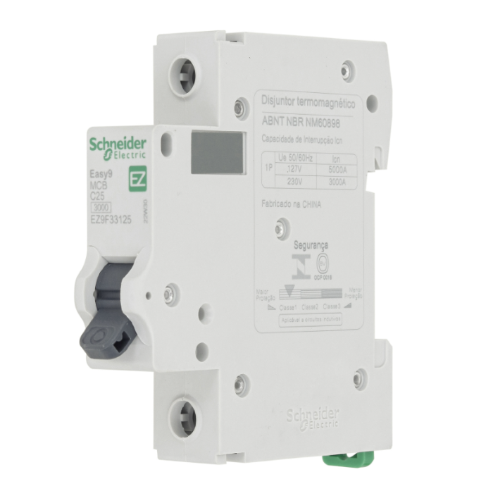 Disjuntor Din Schneider Unipolar Easy9 25A classe C - EZ9F33125