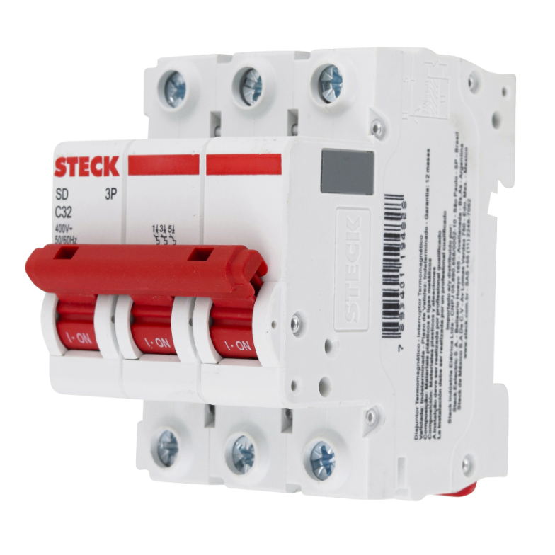 Disjuntor Din Steck Tripolar 32A classe C - SDD63C32