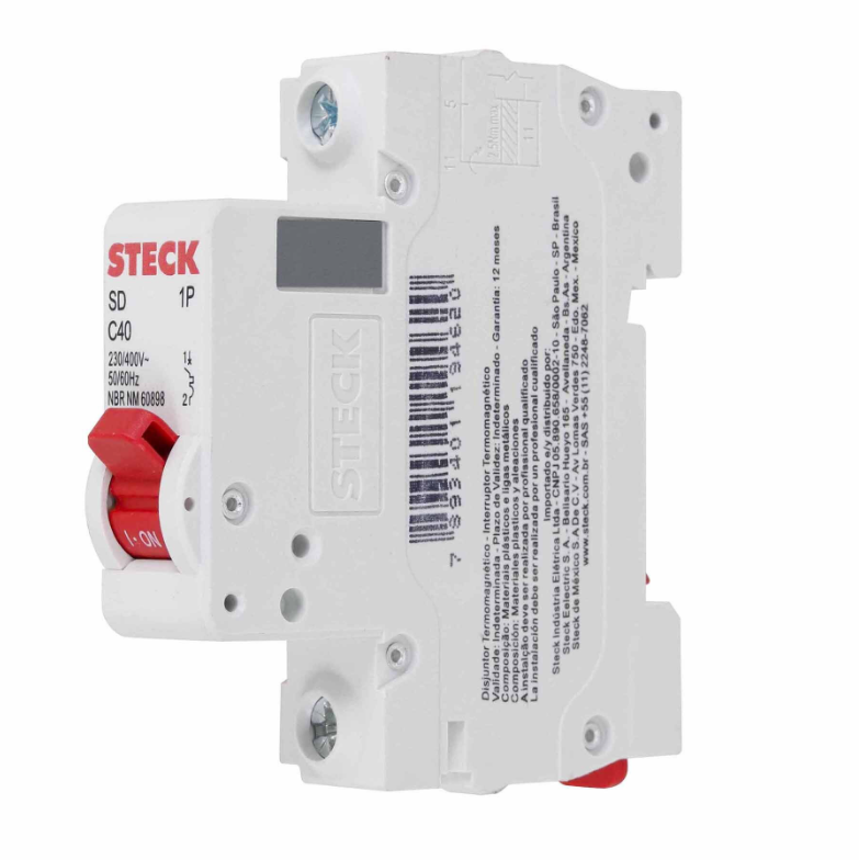 Disjuntor Din Steck Unipolar 40A classe C - SDD61C40