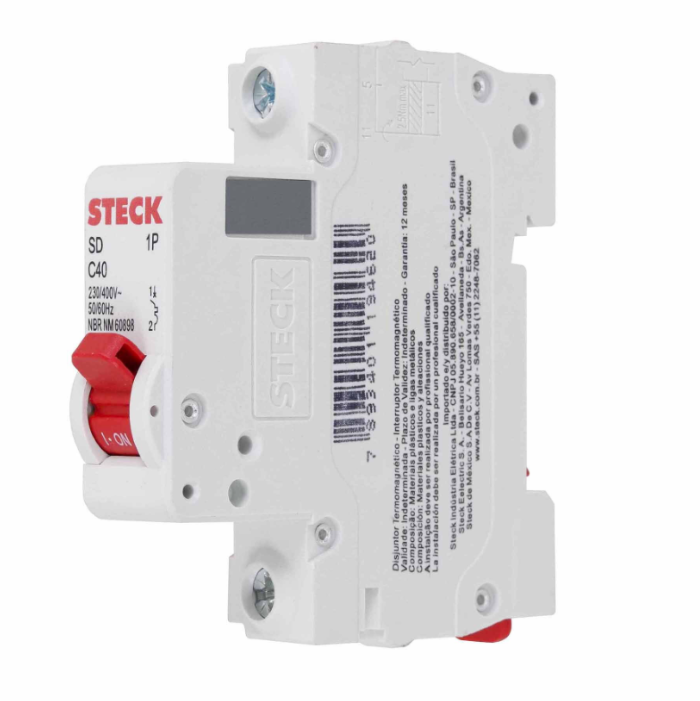 Disjuntor Din Steck Unipolar 40A classe C - SDD61C40