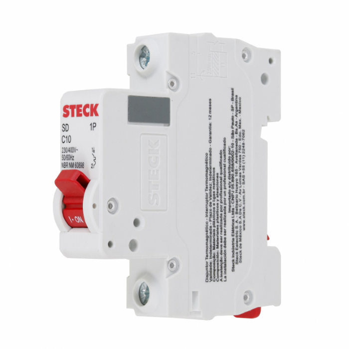 Disjuntor Din Steck Unipolar 63A classe C - SDD61C63