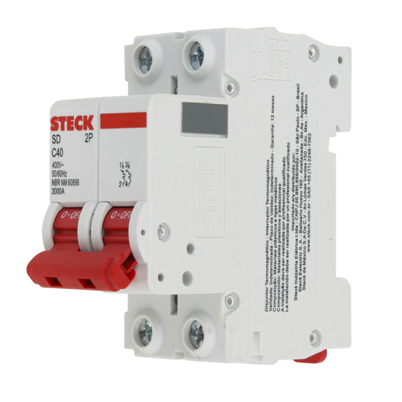 Disjuntor Din Steck bipolar 40A classe C - SDD62C40