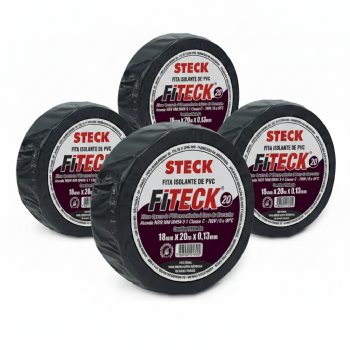 Kit 4 Fita Isolante Steck 18mm x 20m Preta