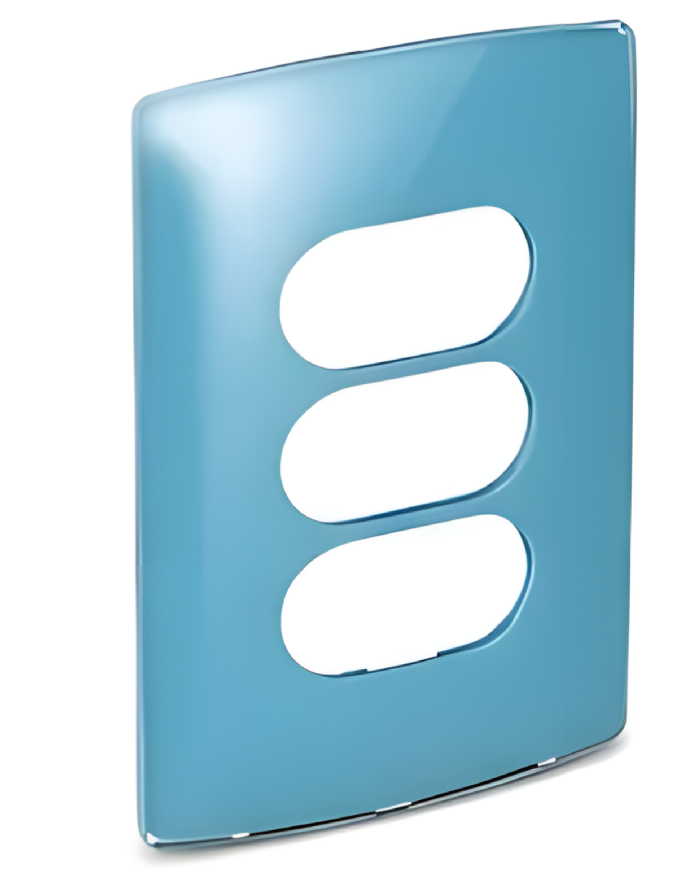 Placa 4x2 3 Postos Separados Nereya Blue Gloss - 663266