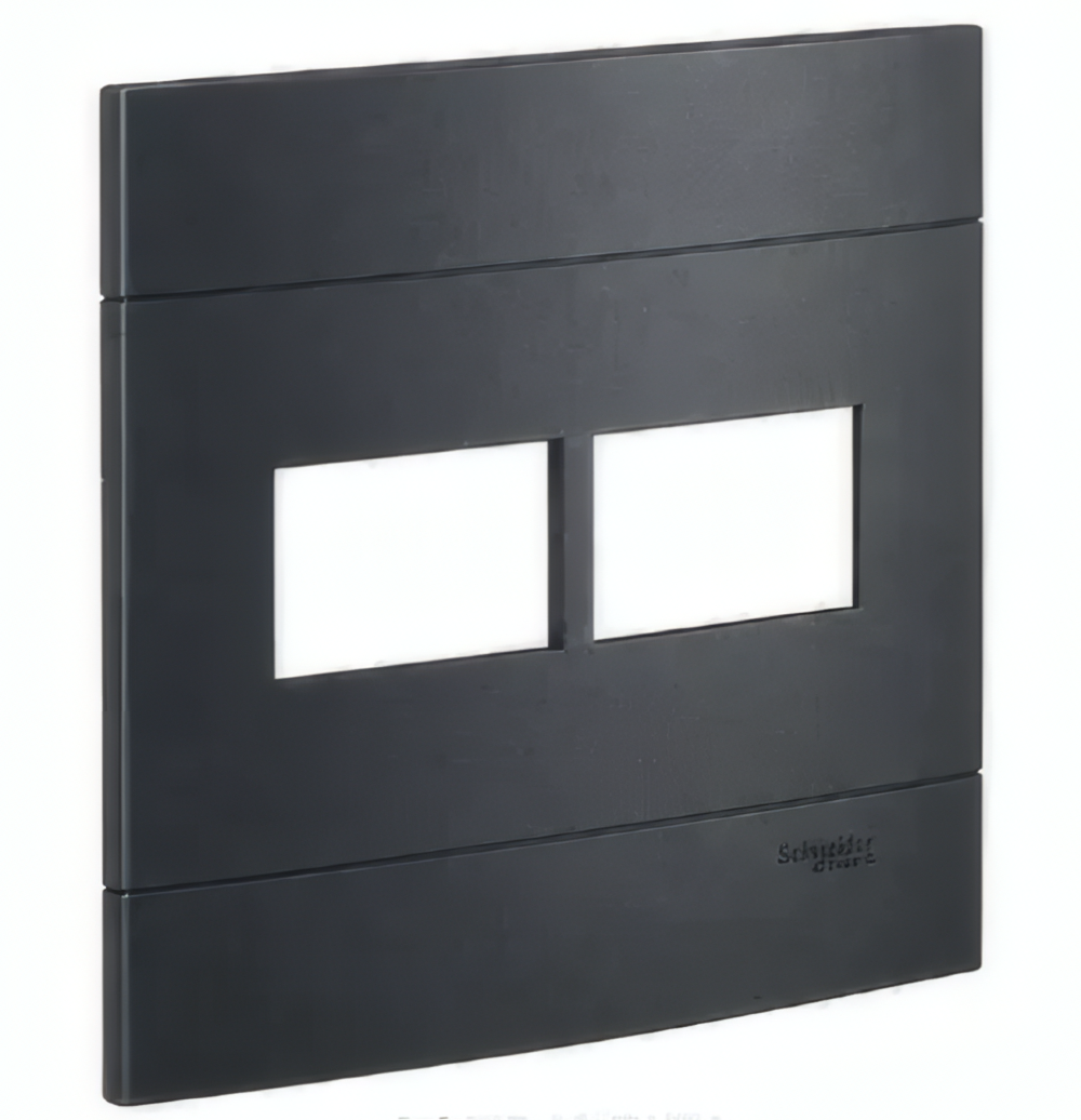 Placa 4x4 2 Postos Decor Prata Fume - PRM044425