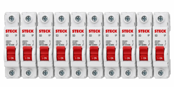 Kit 10 Disjuntor Din Steck Unipolar 32A classe C - SDD61C32