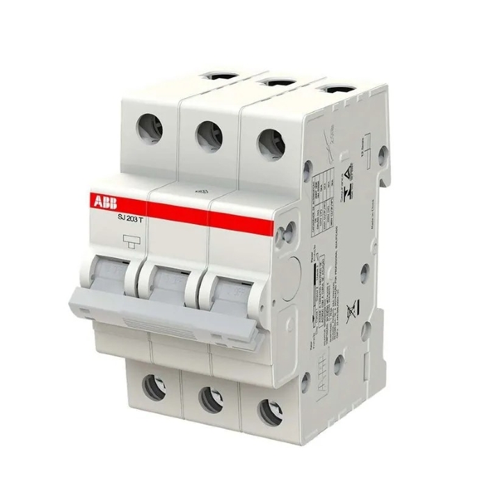 Disjuntor Din ABB Tripolar 63A classe C -SJ203T-C63
