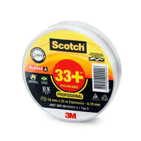 Fita Isolante 3M Scotch 33+ 19mm x 20m Preta
