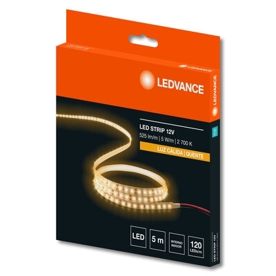 Fita Ledvance 5W/m 12V 2700K Branco Quente 5Mts IP20 525lm -7020288