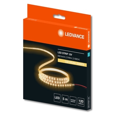 Fita Ledvance 5W/m 12V 3000K Branco Quente 5Mts IP20 550lm -7020289