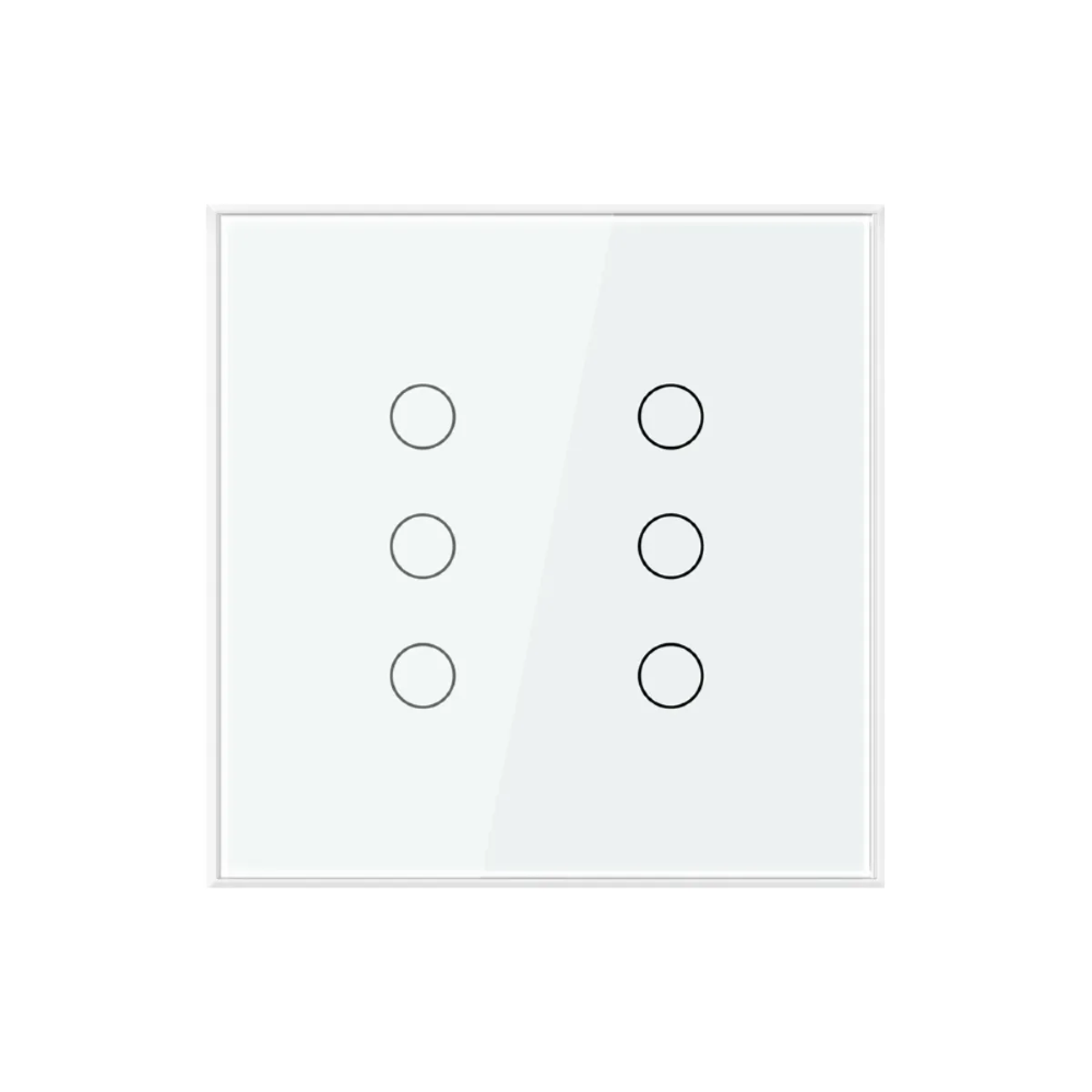 Interruptor Inteligente 4x4 Touch Steck 6 Teclas Branco Wi-Fi -SINT6B2