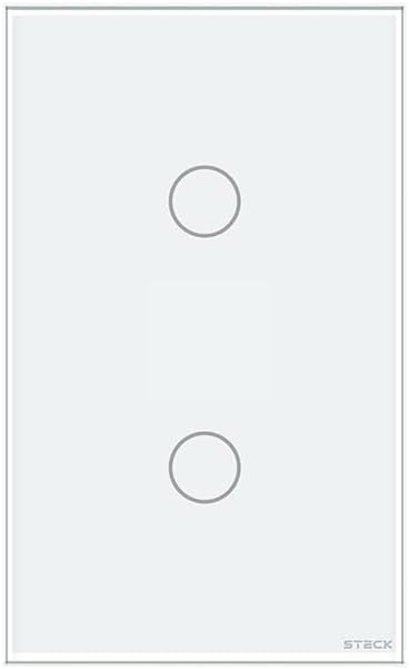 Interruptor Inteligente 4X2 Touch Steck Branco 2 Teclas Wi-Fi -SINT2B1