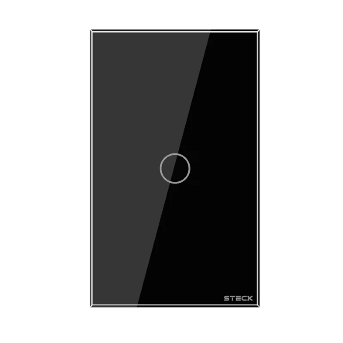 Interruptor Inteligente 4X2 Touch Steck Preto 1 Tecla Wi-Fi -SINT1P1
