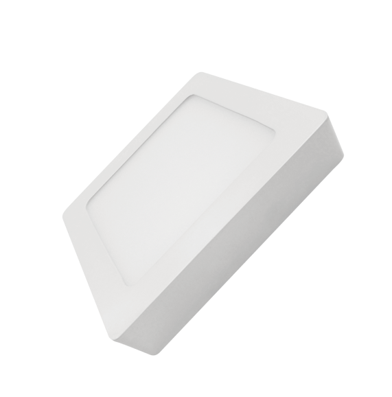 Luminaria Led Ourolux Sobrepor 18W Bivolt 2700K Branco Quente Quadrado 22,5cm -3215A