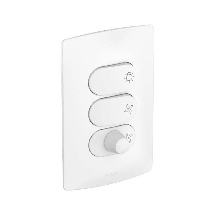 Conjunto Variador de Ventilador + 2 Interruptores Paralelos Nereya Branco - 663140