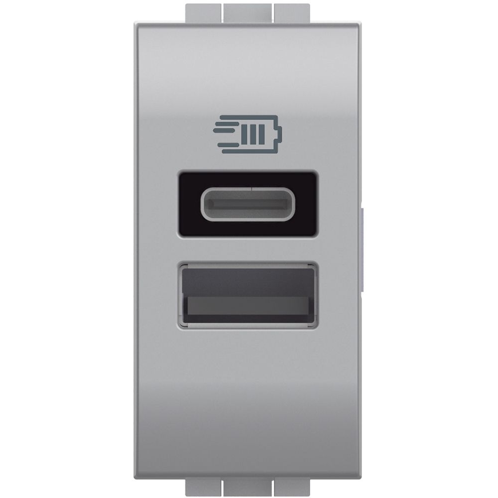 Módulo Tomada Carregador USB A+C Living Light 3A 15w Tech - SNT4191AC