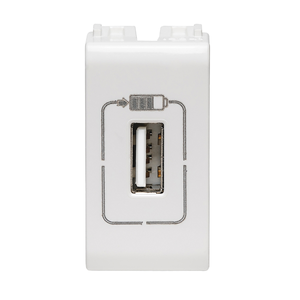 Módulo Tomada Carregador USB Thesi-Up 1100mA Branco - M4285C1
