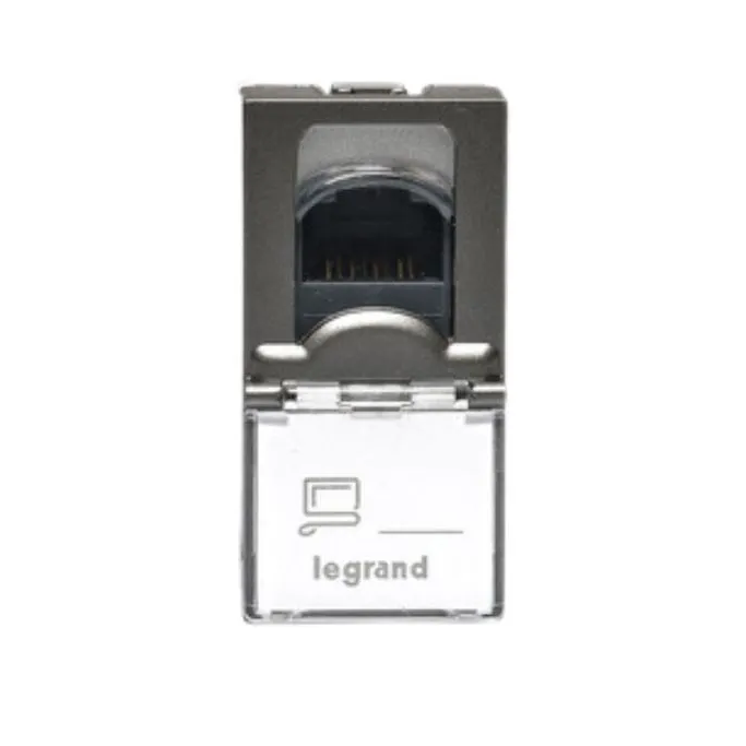 Módulo Tomada Internet Arteor RJ45 Cat5e Magnesium Quadrado - 572803B