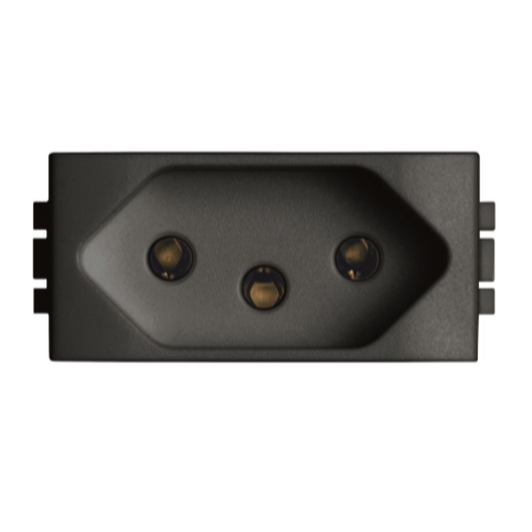 Módulo Tomada Living Light 2Polos+Terra 10A Anthracite - SL4165S