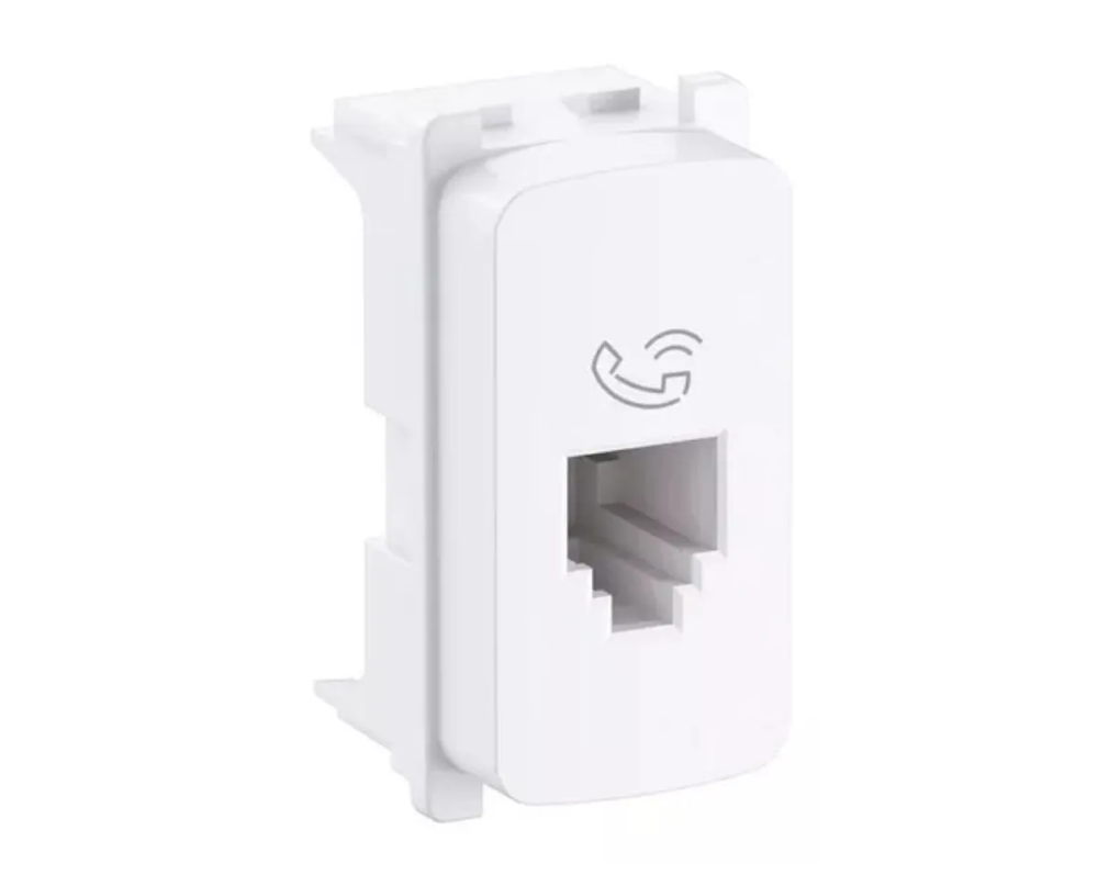 Módulo Tomada RJ11 2 fios Cat6 Zeffia Branco - 680156