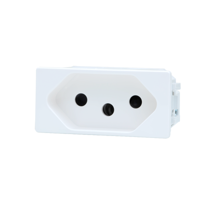 Módulo Tomada UNNO 2Polos+Terra 10A Branco-N1136.NBL