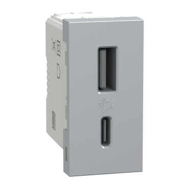 Módulo Tomada USB Tipo A+C Orion Alumínio - S70547274