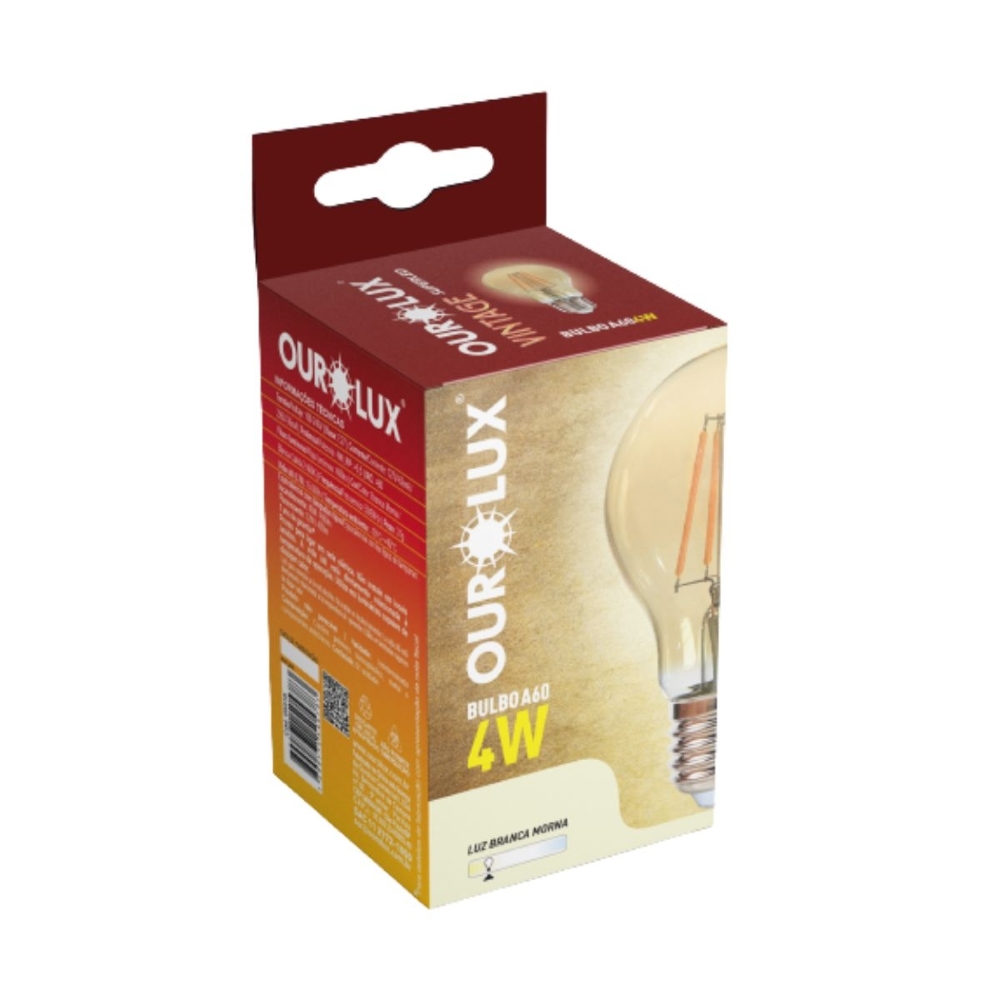 Lampada Bulbo Filamento Led Ourolux A60 4W 2400K Bivolt -05316