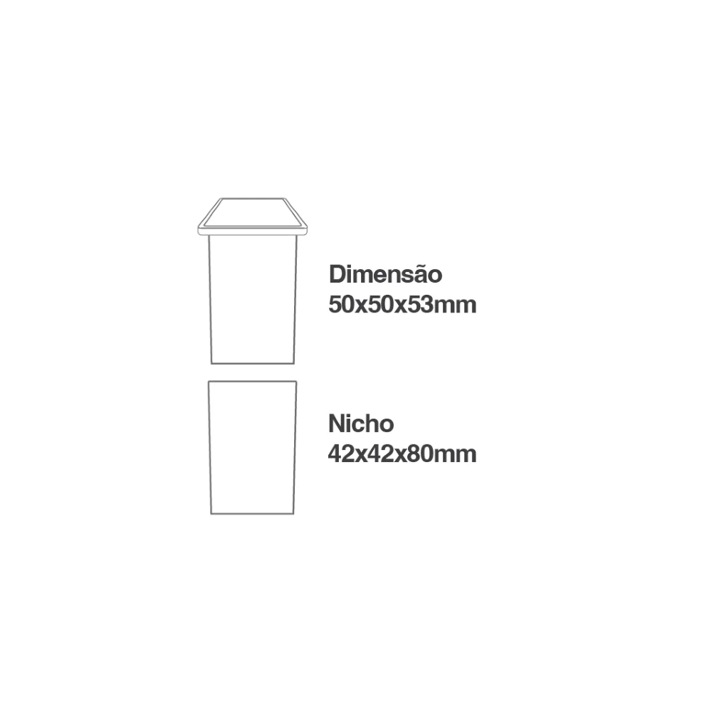 Balizador de Emburtir Romalux Quadrado Branco 2700K 2W-10090