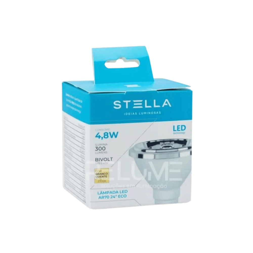 Lampada AR70 Stella 4,8W Dimerizavel 2700K GU10 24° -STH6436/27